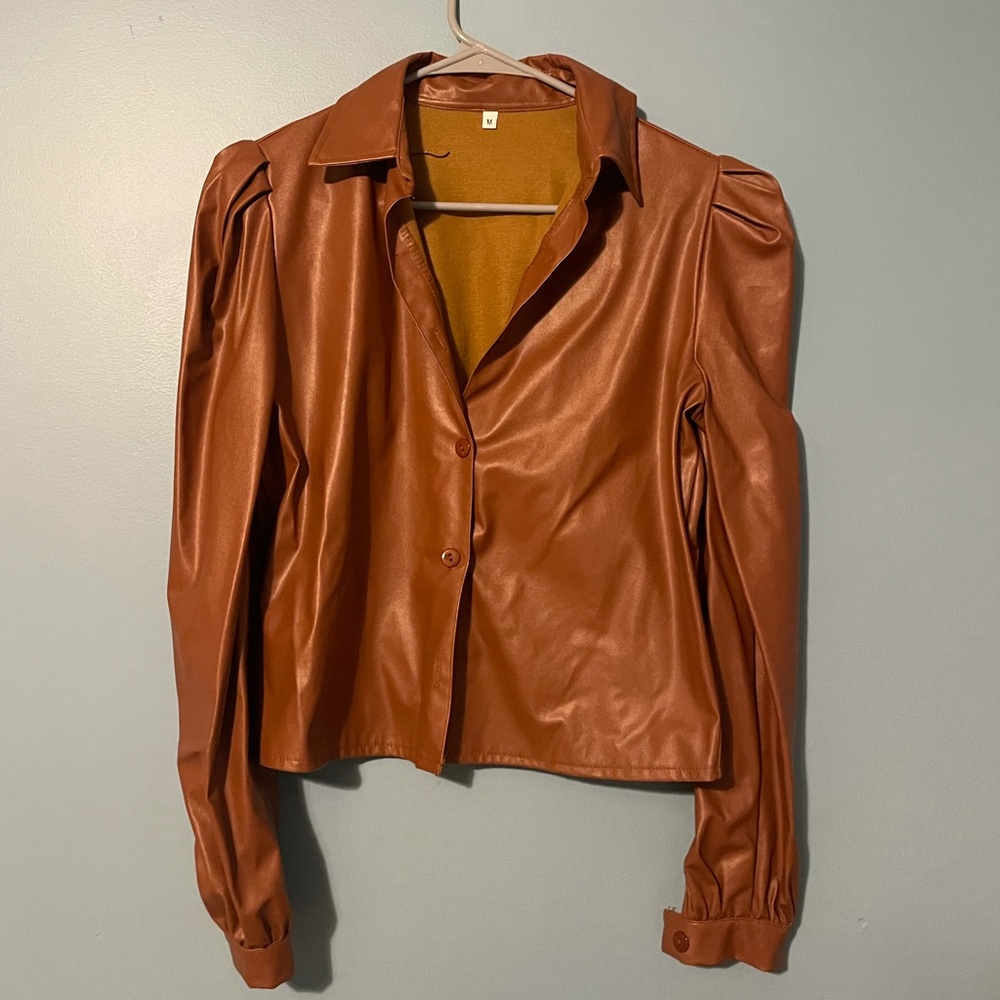 Faux leather top/light jacket